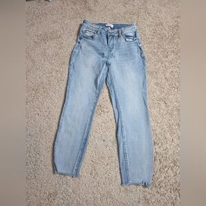 Pistola Women 27 Jeans Skinny Raw Hem Light Wash Mid Rise